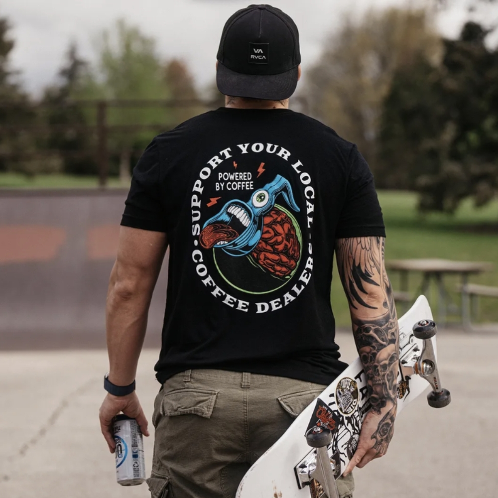 Support Your Local Coffee Dealers 🖤 Black Graphic T-shirt